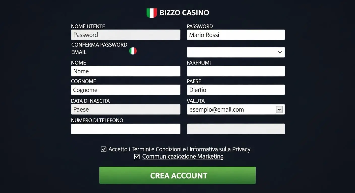 Come registrarsi casino account setup
